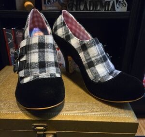 Irregular Choice Plaid and Black Heels